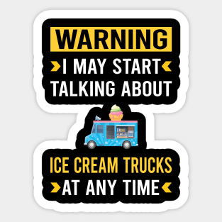 Warning Ice Cream Truck Trucks Sticker